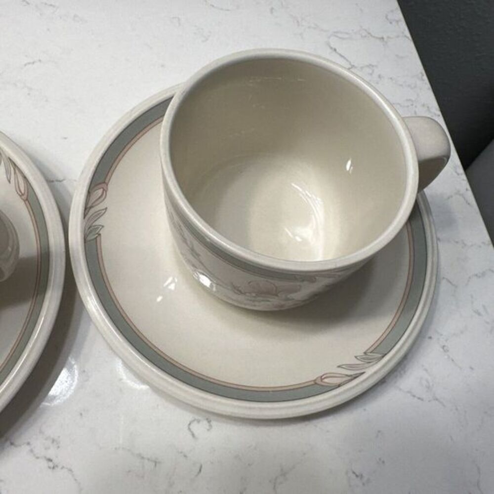 Keltcraft Misty Isle Collection Noritake Deerfield Pattern -‎ 2 Cups And Saucers - Picture 6 of 11